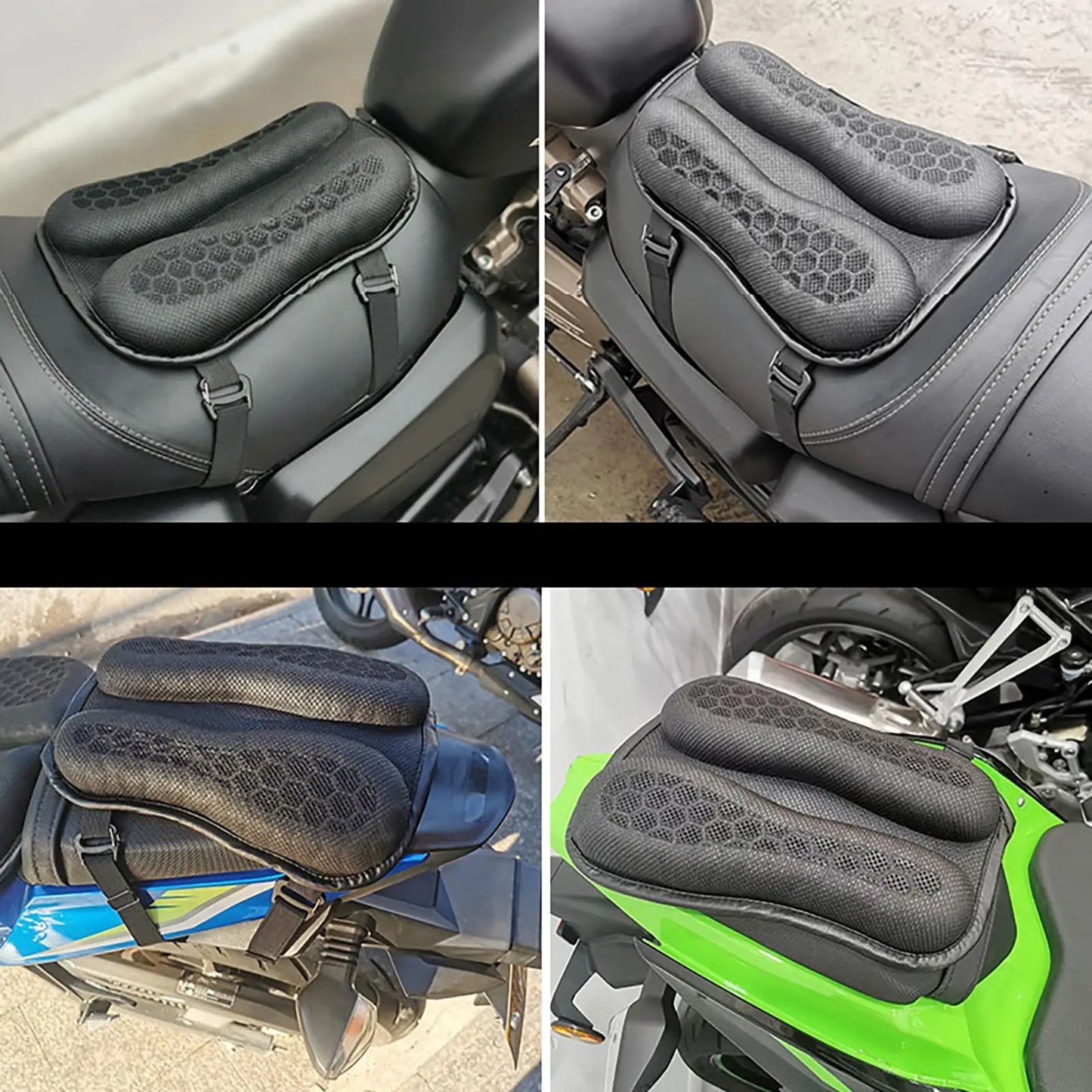 Motorcycle Gel Seat Cushion – 3D Honeycomb Shock Absorbing Pad