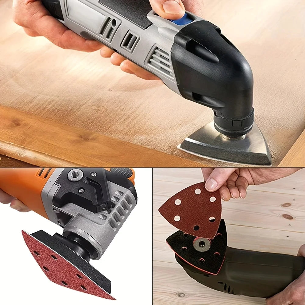 Triangular Sanding Pads Detail Sander Red Flocked 6-Hole Sandpaper