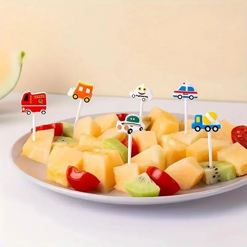 40-Piece Cartoon Animal Bento Food Picks for Kids' Lunches