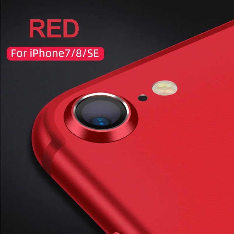 Lens Protection Circle For iPhone7 8 SE2 Bulletproof Screen Protector Camera Metal Phone Protective Cover Glass Film Accessories Peaceful Pleasures Health and Wellness Red for iPhone SE2