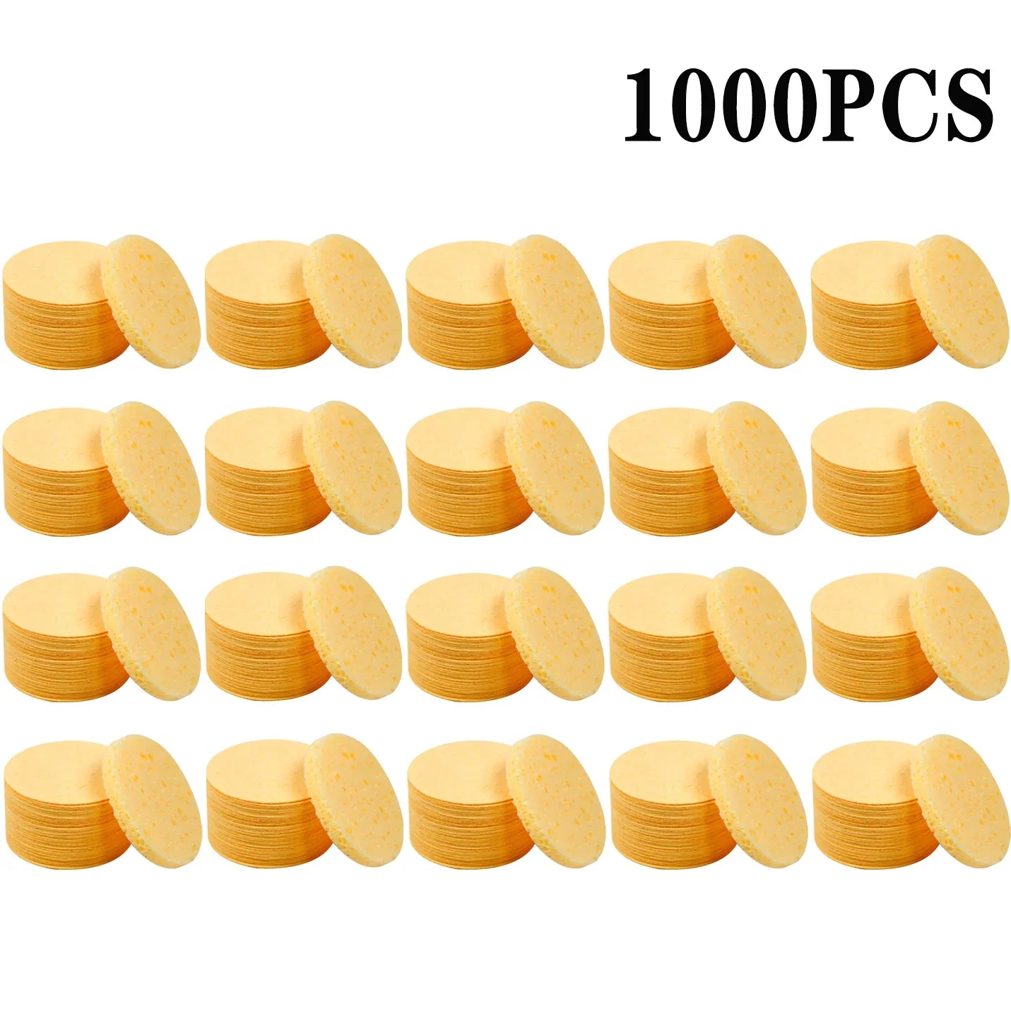 Compressed Wood Pulp Face Cleansing Sponge Puffs | 50–1000 PCS