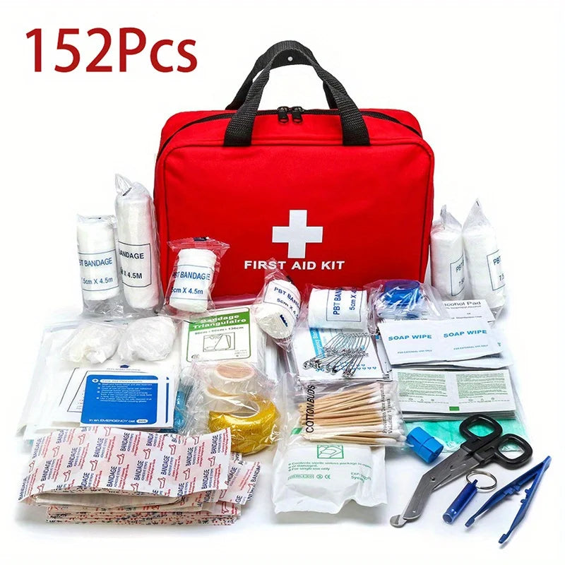 First Aid Kit For Home & Outdoor Activities Comprehensive Easy To Carry Emergency Equipment Supplies For Hiking Survival Kits Peaceful Pleasures Health and Wellness 1-Pack