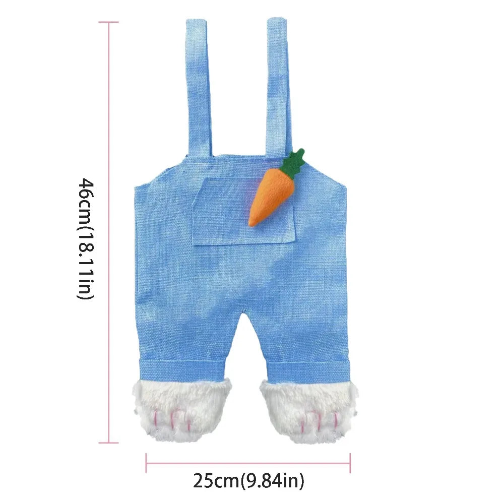 Bunny Overalls Easter Candy Gift Bag – Reusable Polyester