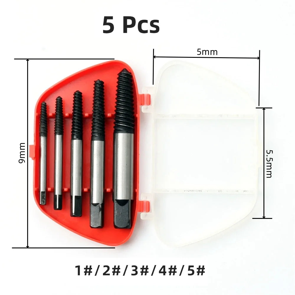 Broken Screw & Bolt Extractor Drill Bits Set – 5/6/8 Pcs Peaceful Pleasures Health and Wellness Extractor 5Pcs Box Square
