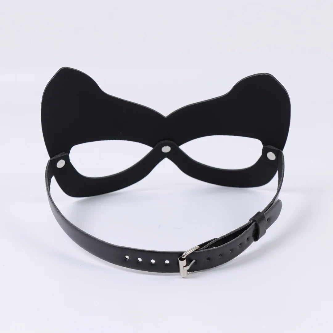Black Gothic Harajuku Punk Sexy Cat PU Leather Eye Mask Masquerade
