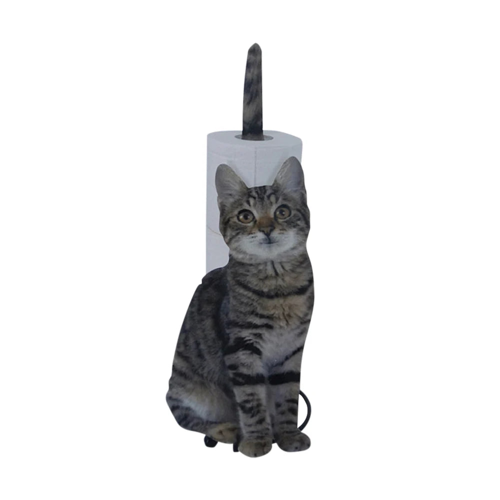 Cat Paper Towel Holder – Iron Animal Roll Stand | Bath & Kitchen