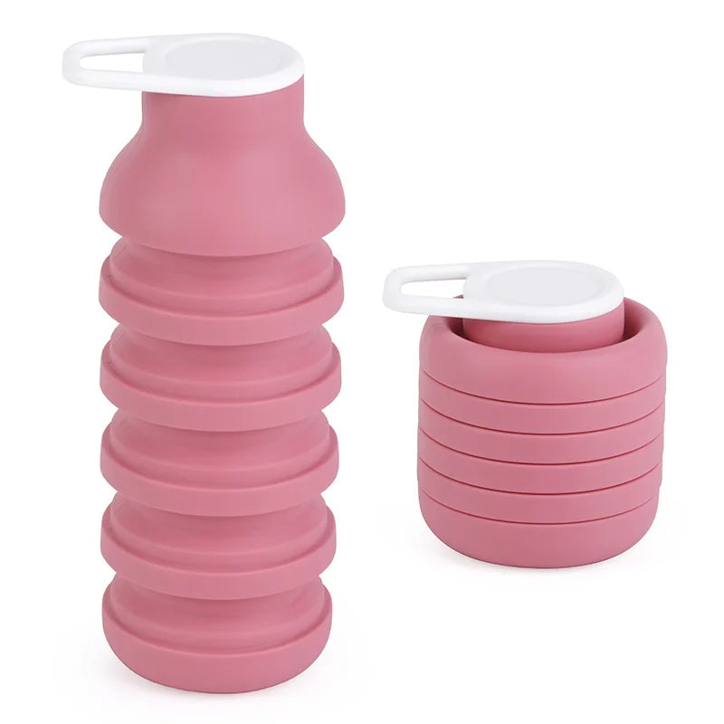 Silicone Collapsible Travel Sports Water Bottle 600ml