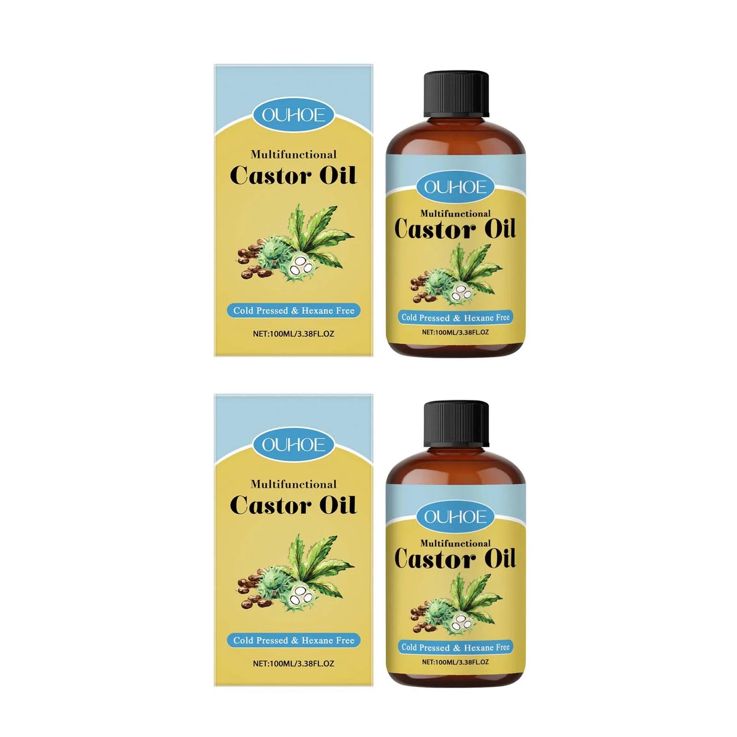 Organic Castor Oil for Hair, Lashes, Eyebrows & Skin – 100ml
