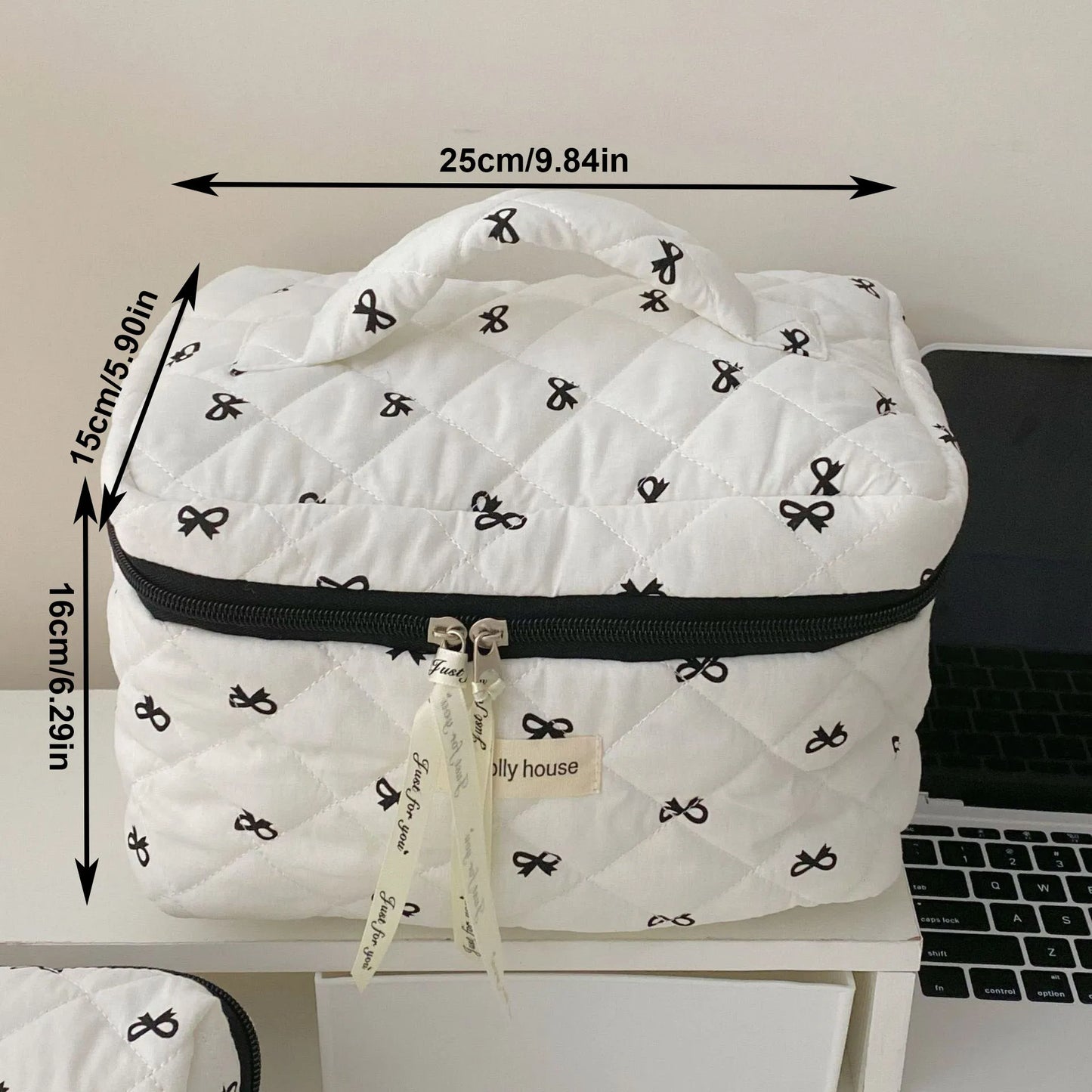 Floral Quilted Cosmetic Bag – Large Travel Makeup Organizer