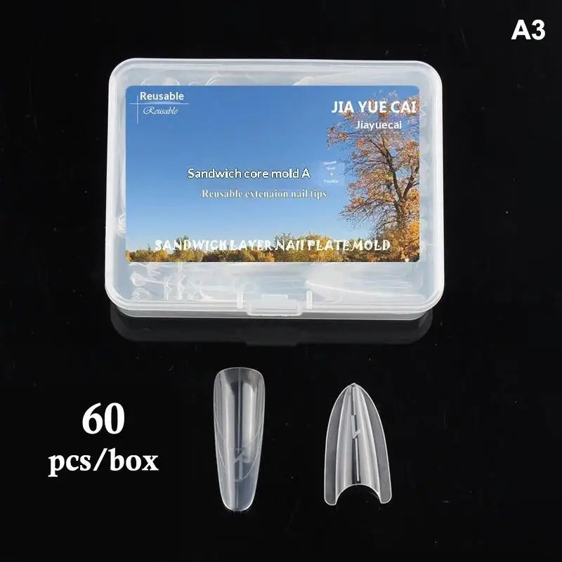 Sandwich Dual Nail Forms 60pcs – 15 Sizes, Top & Bottom Molds