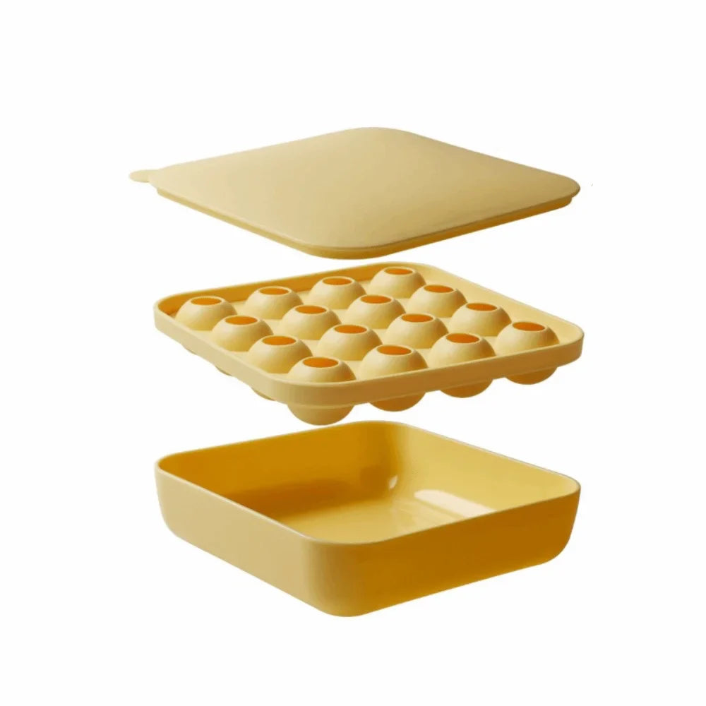 16-Cavity Food-Grade Ice Cube Ball Mold with Lid | Non-Stick
