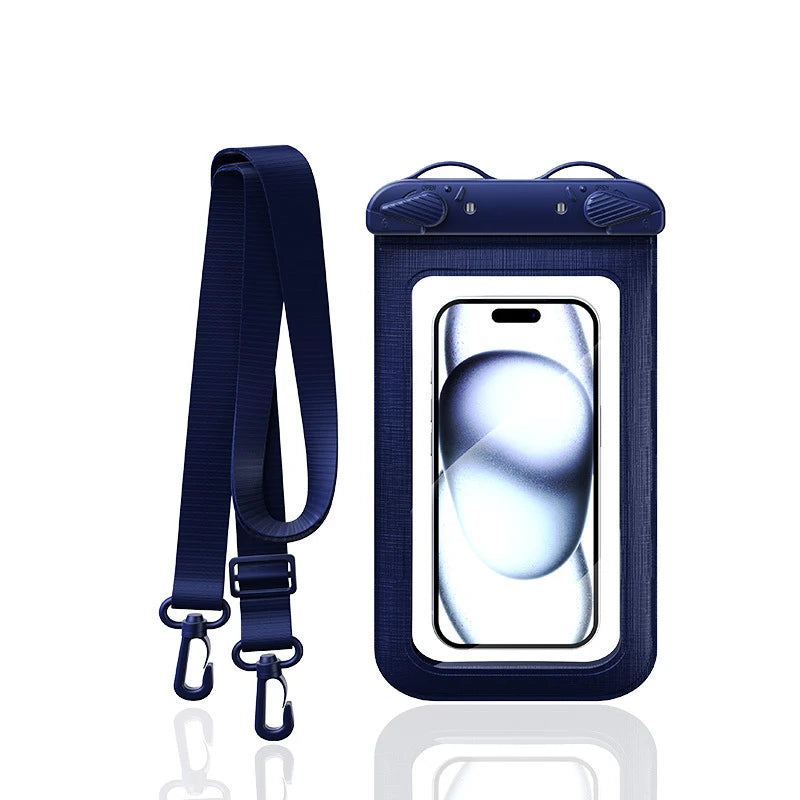 waterproof phone pouch for swimming bag phone diving phone case IPX8 waterproof bag phone case under water transparent pouch Peaceful Pleasures Health and Wellness Dark blue