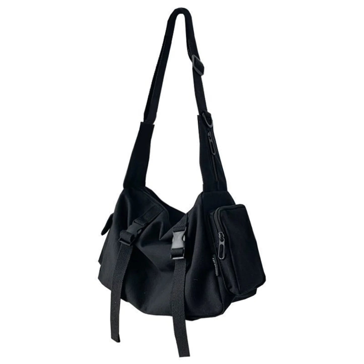 Retro Style Crossbody Bag Large Capacity Durable Canvas Messenger Bag with Adjustable Strap for Women Peaceful Pleasures Health and Wellness black