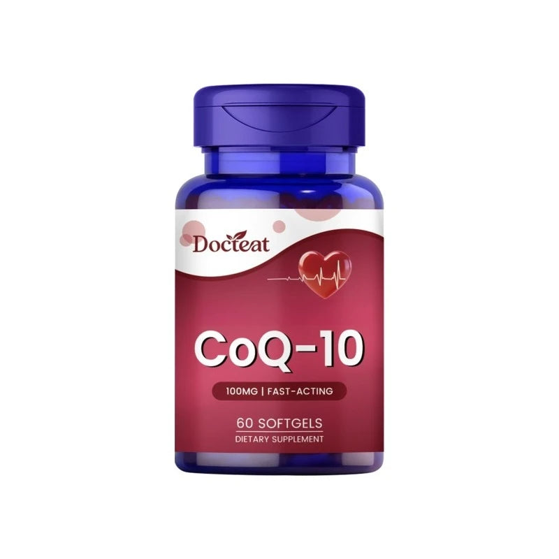 CoQ10 100mg Dietary Supplement with Vitamin E and Omega 3 Daily Nutritional Support Softgels 60 Count Peaceful Pleasures Health and Wellness 1botlle 60capsules