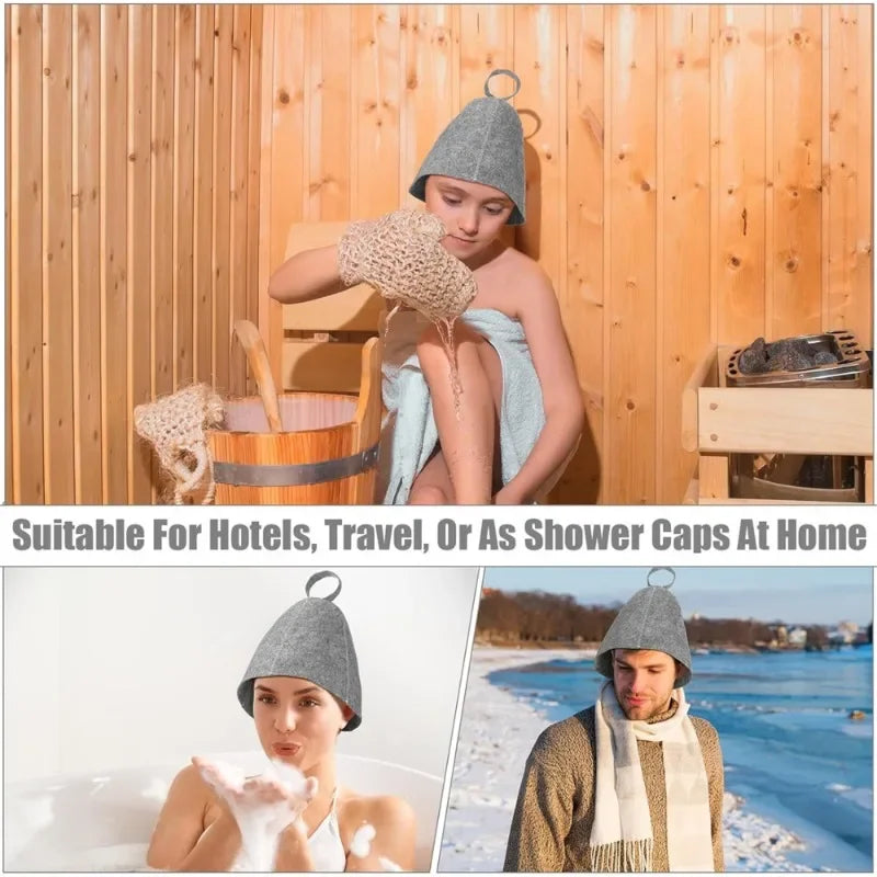 Wool Felt Sauna Hat – Unisex Russian Banya Cap | Bath House