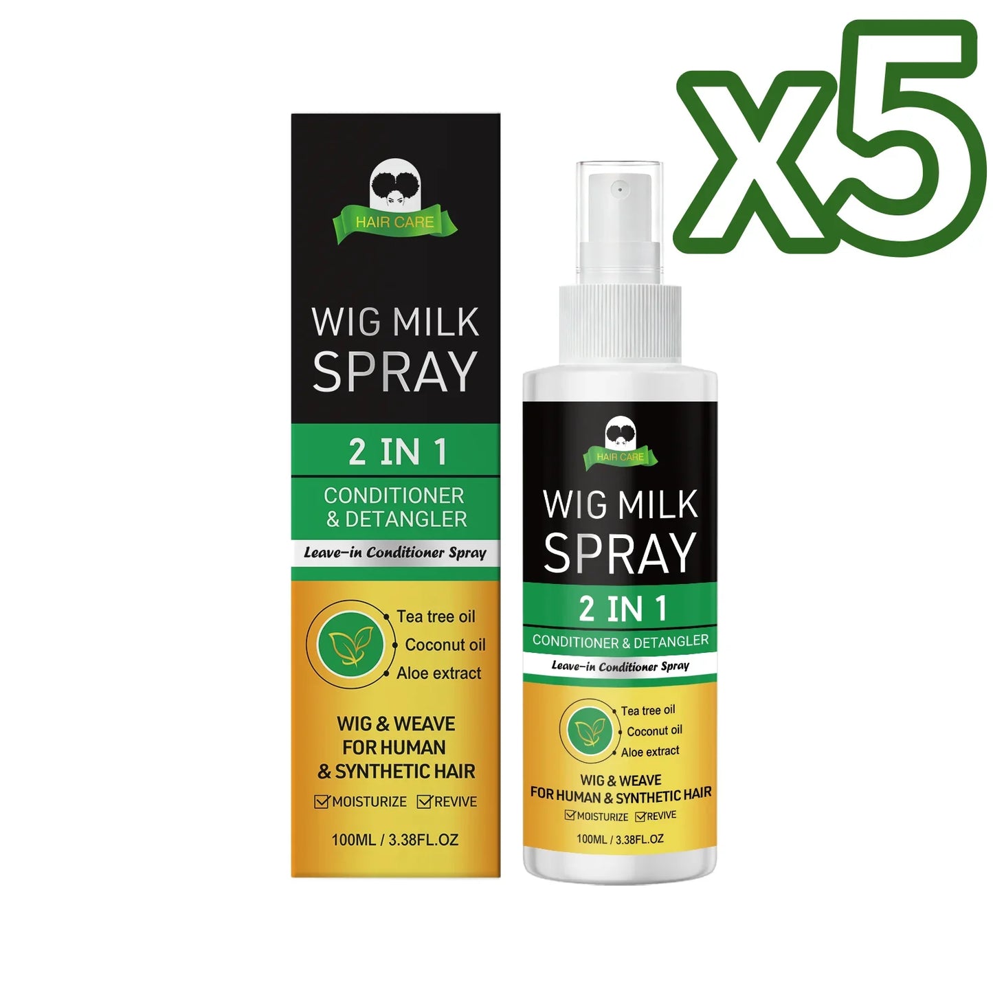 2-in-1 Wig Milk Spray – Anti-Frizz Leave-In Conditioner 100ml
