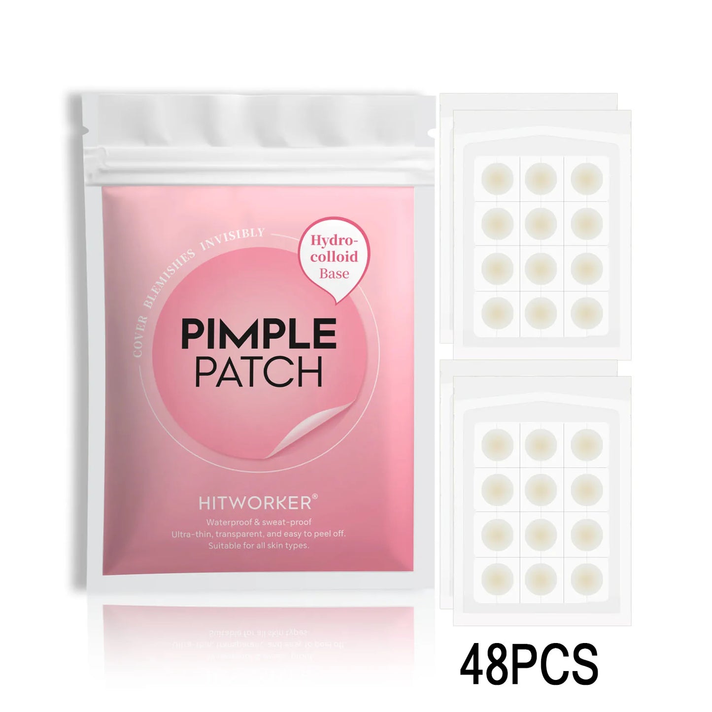 Ultra-Thin Hydrocolloid Pimple Patches – 12/48 Pcs Acne Dots