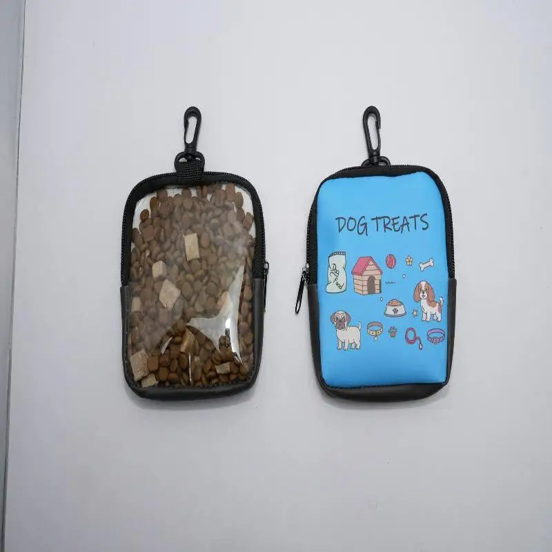 Cartoon Dog Treat Pouch – Zipper & Keychain | Training & Walking