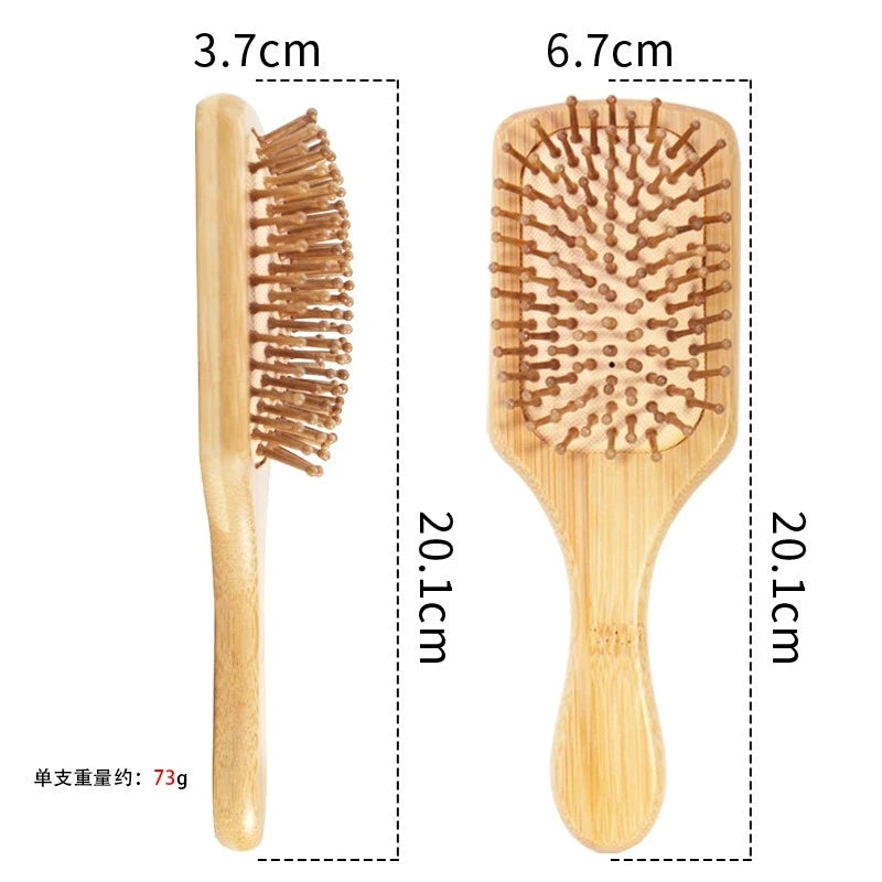 Natural Bamboo Air Cushion Paddle Comb | Scalp Massage & Wig