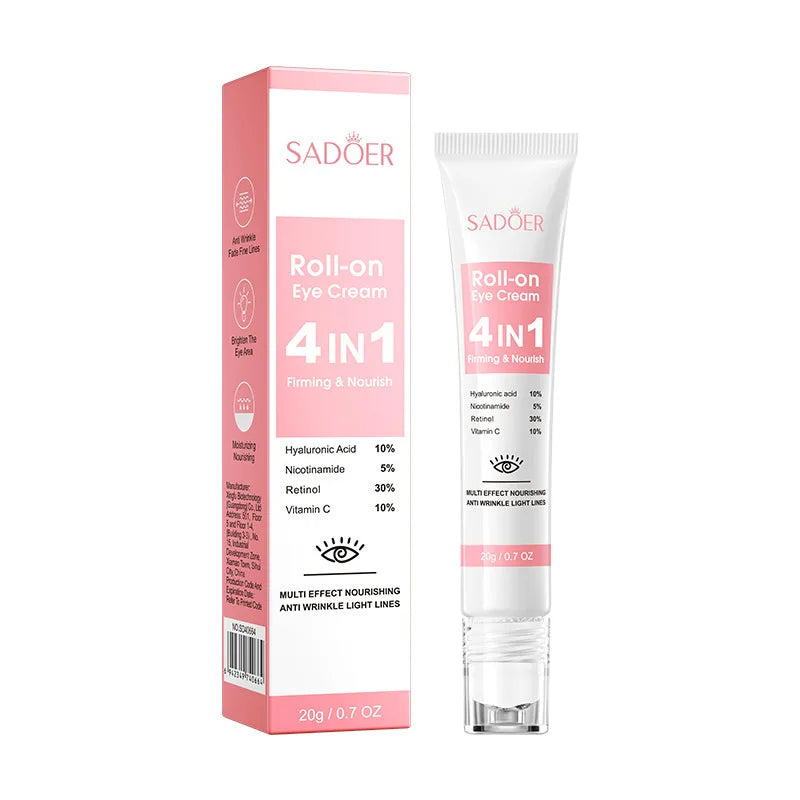 1/2/3pcs SADOER Eye Cream Retinol Nicotinamide Hyaluronic Acid Vitamin C Anti Dark Circle 4in1 Moisturizing Anti-Aging Eye Serum Peaceful Pleasures Health and Wellness 1Box