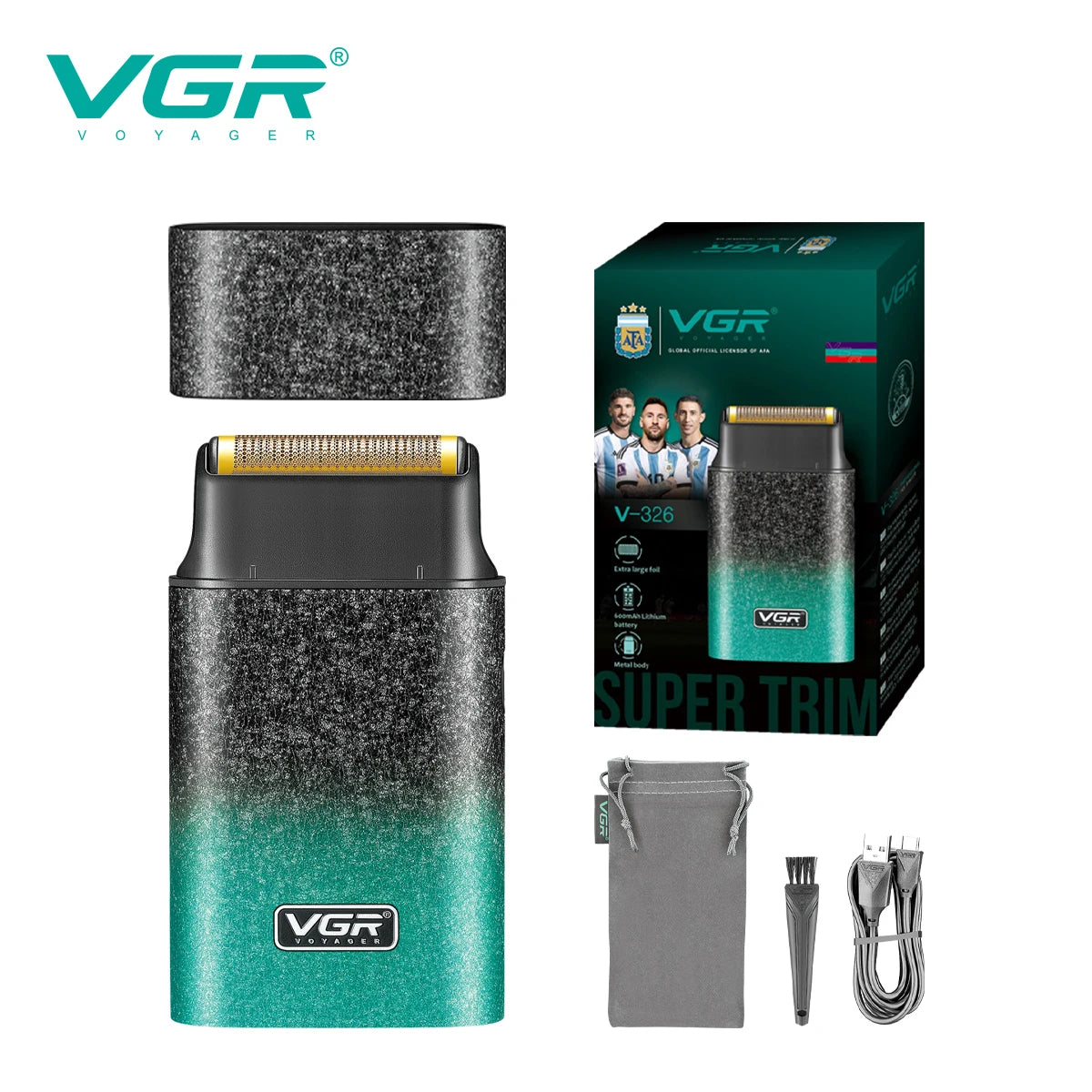 VGR New Reciprocating Shaver Gradient Matte Body Men's Shaver Convenient Home Travel Shaver Hair Removal and Whitening V-326 Peaceful Pleasures Health and Wellness USB 1