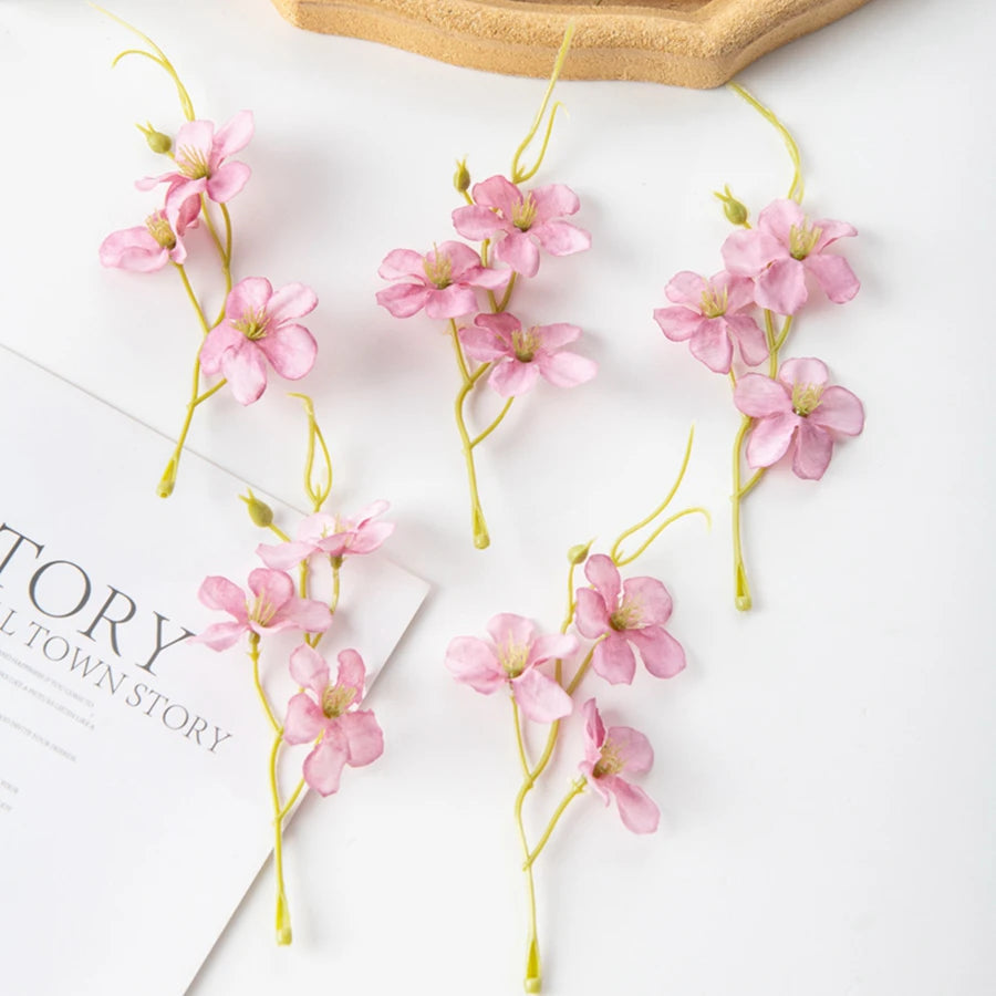 Artificial Silk Plum Blossom Flowers 25/50Pcs – Wedding DIY Decor