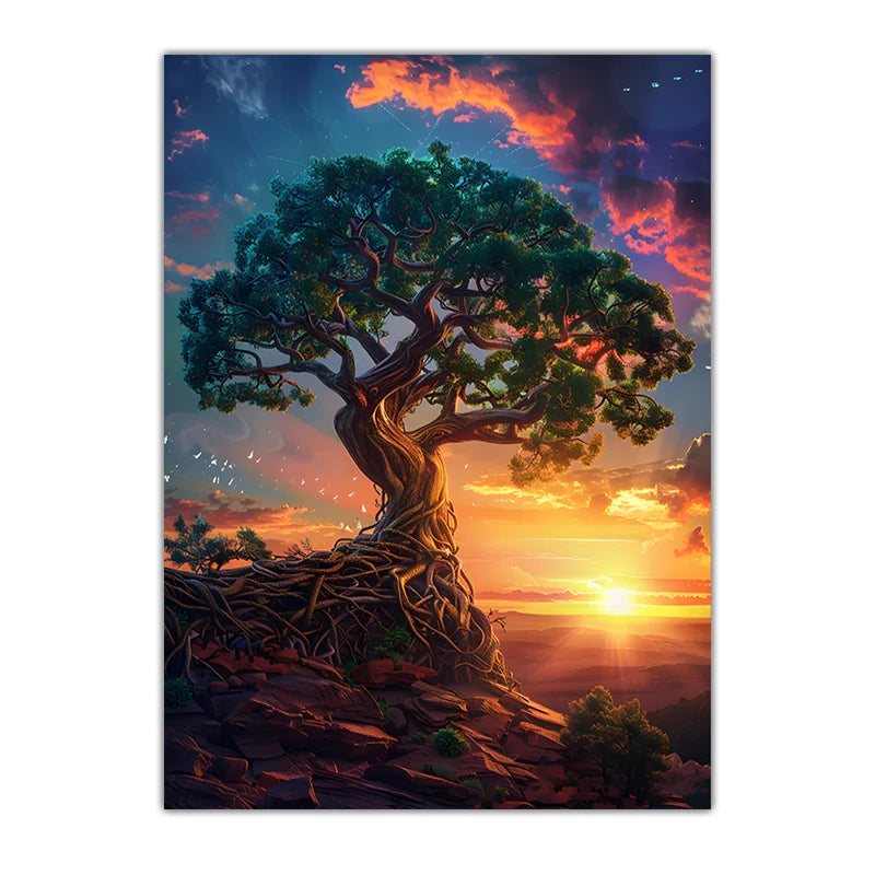 Western Sunset Canvas Wall Art – Vintage Landscape Nature Print Canvas Wall Art Peaceful Pleasures Health and Wellness 05 15x20cm No Frame China Mainland