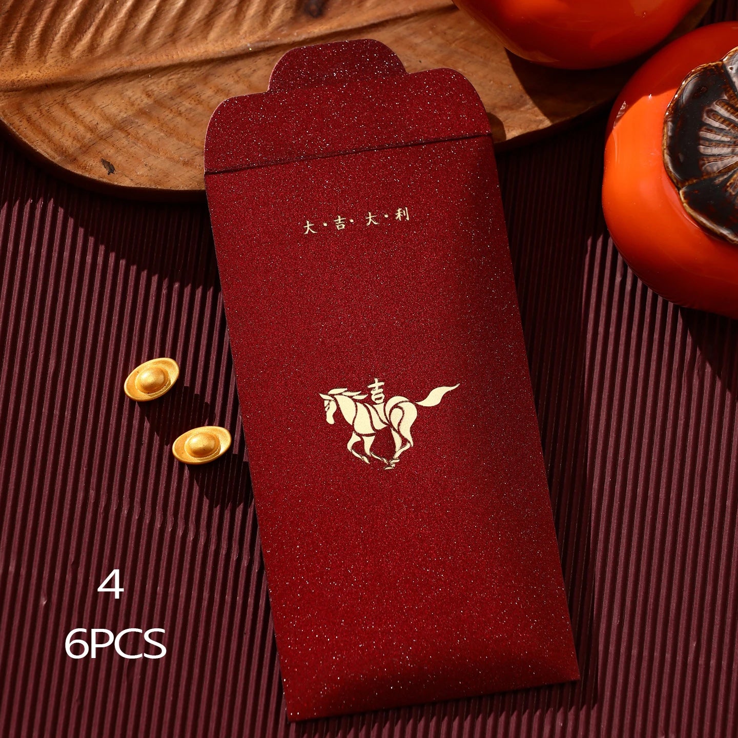 2026 Year of the Horse Red Envelopes 6pcs | Lucky Hong Bao