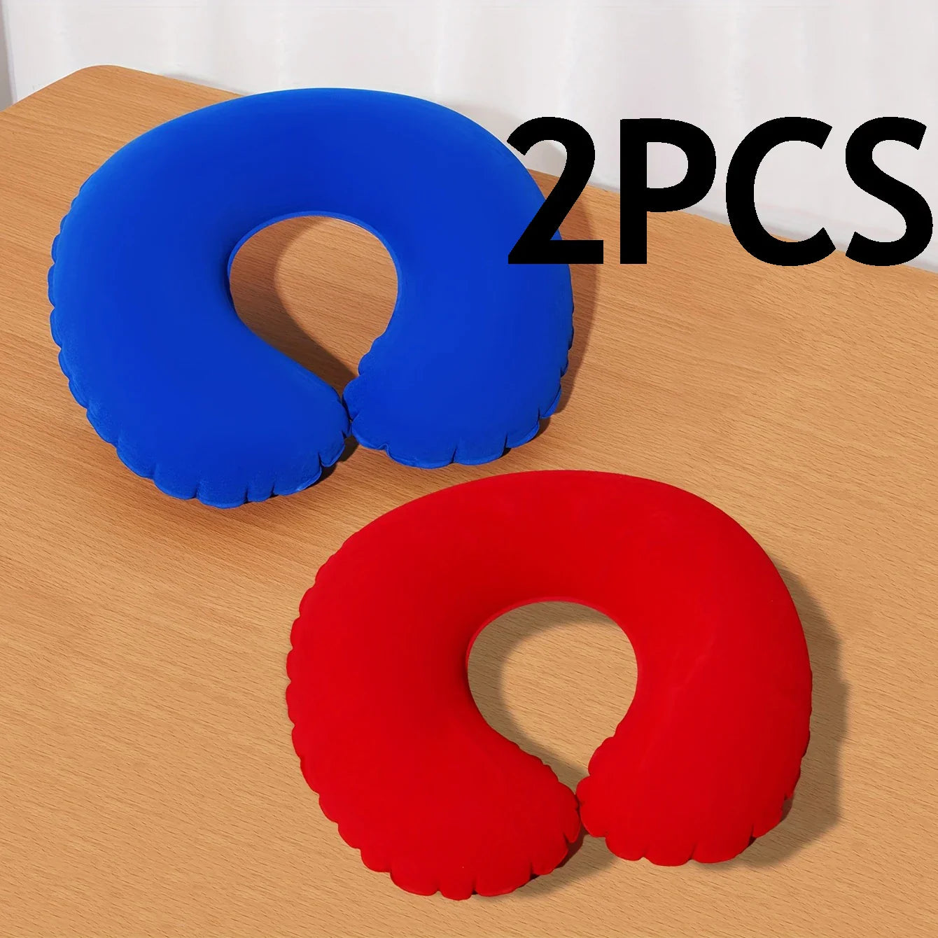 Inflatable U-Shaped Travel Neck Pillow – 2-Pack Foldable