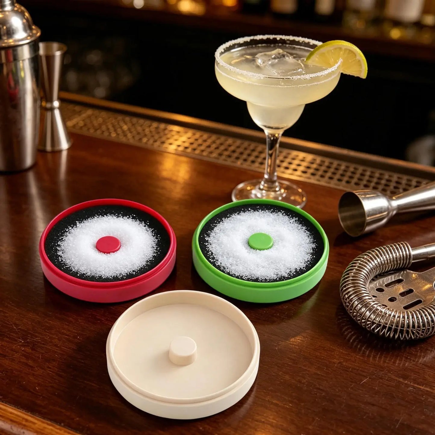 Margarita Salt Rimmer Set – 3-Tier Reusable Cocktail Rim Tray