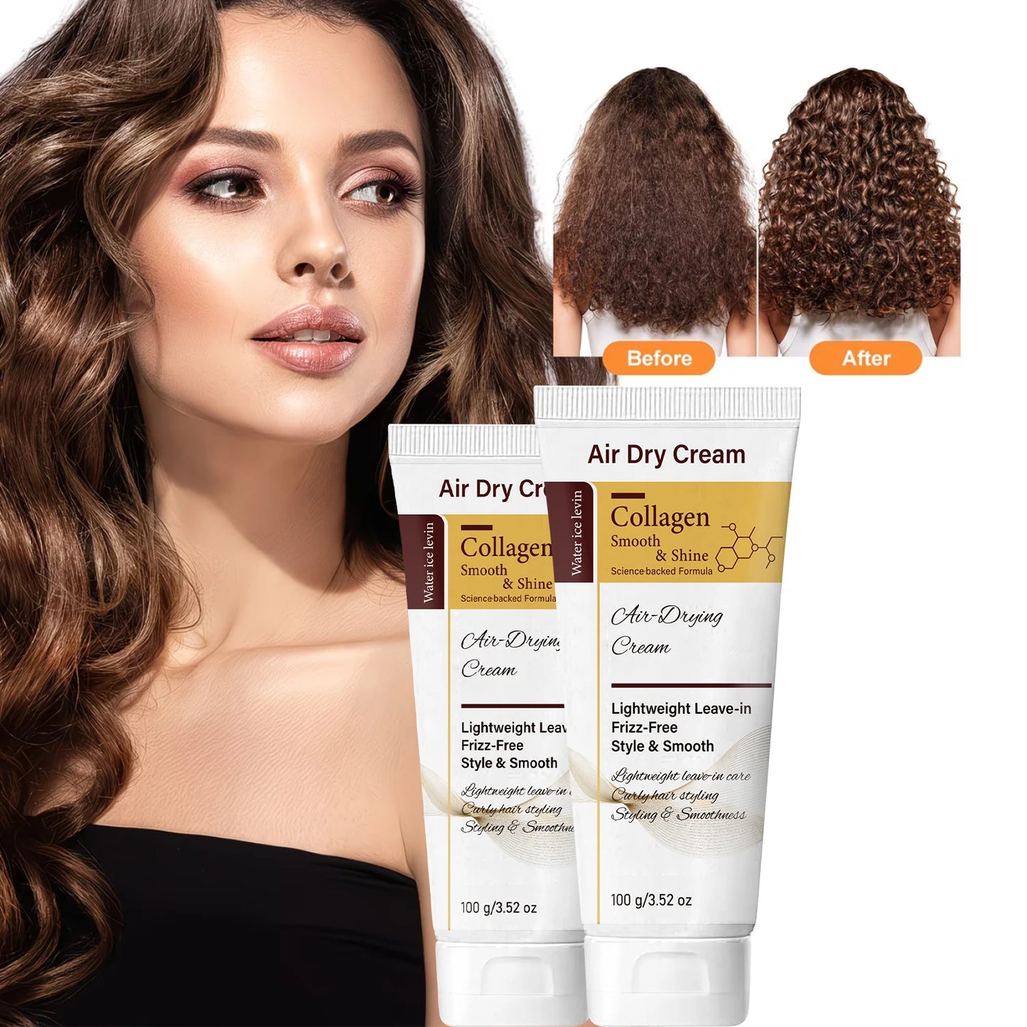 Collagen Leave-In Hair Cream | Frizz-Free Air Dry Styling Leave-In Hair Cream Peaceful Pleasures Health and Wellness