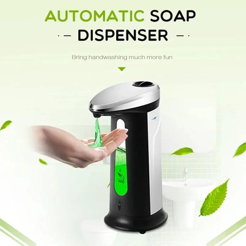 ABS Automatic Touchless Sensor Liquid Soap Dispenser 400ml Hands Free for Bathroom Kitchen Sink Accessories Peaceful Pleasures Health and Wellness