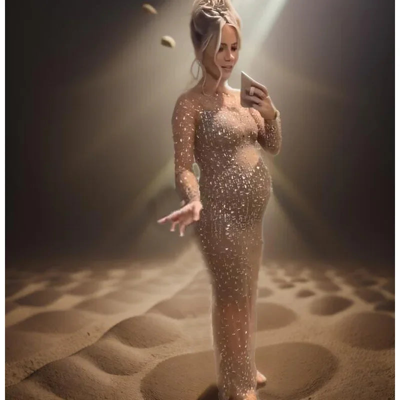 maternity dresses photoshoot Stones Sparkly Wedding gown vestidos para embarazadas платье для беременных baby shower Peaceful Pleasures Health and Wellness coffee XL