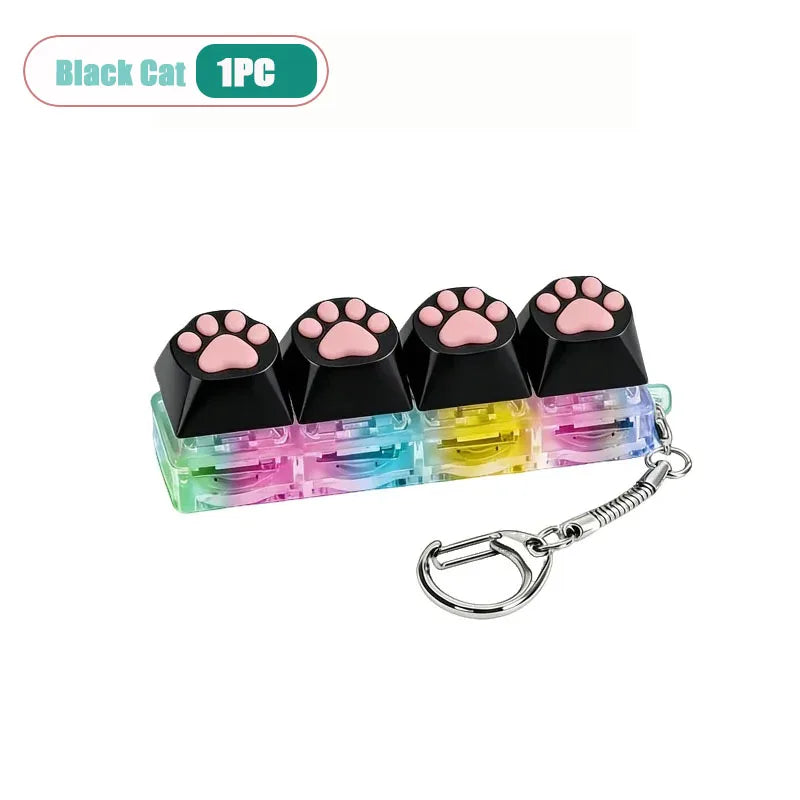 Cat Paw LED Clicker Keychain – Fidget Toy for Stress & Anxiety