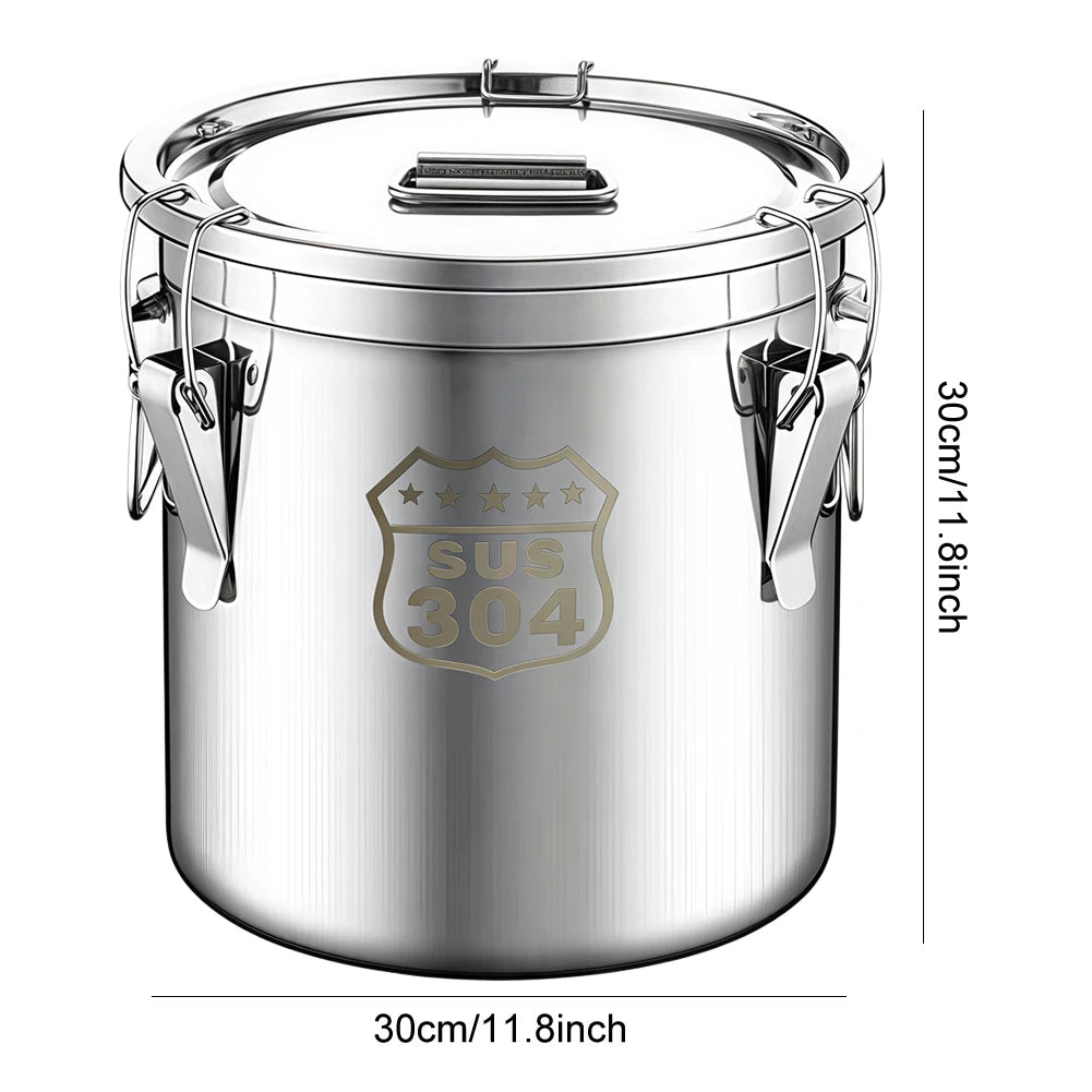 304 Stainless Steel Airtight Canister 6–33L | Food Storage