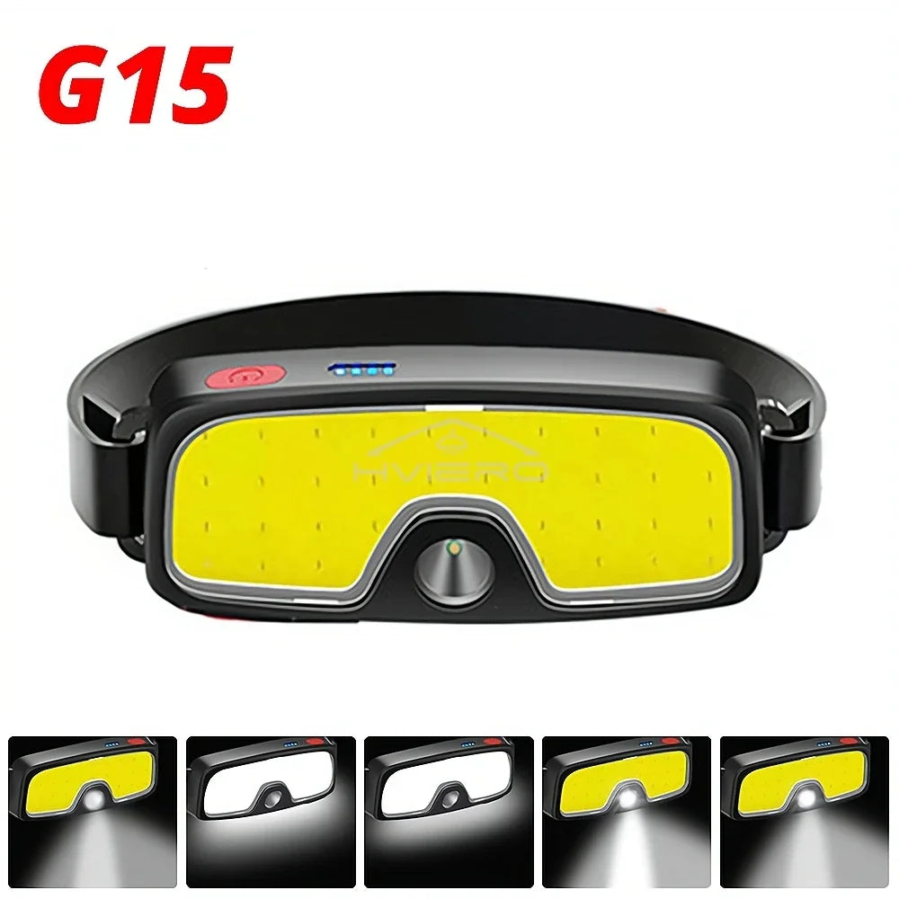 HVIERO 10W COB LED USB Rechargeable Headlamp – Camping Hiking