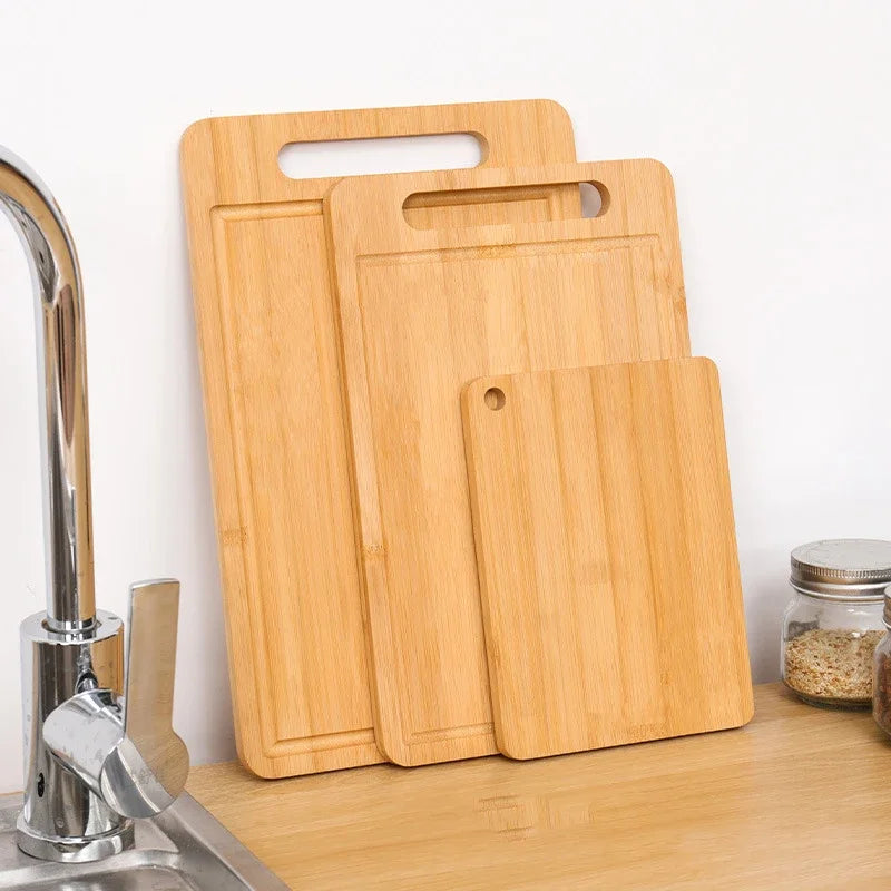 Wooden Cutting Board Kitchen Cutting Board for Meat Totally Bamboo Food Cutting Table Thickened Fruit Vegetables Chopping Panel Peaceful Pleasures Health and Wellness 3-Piece Set