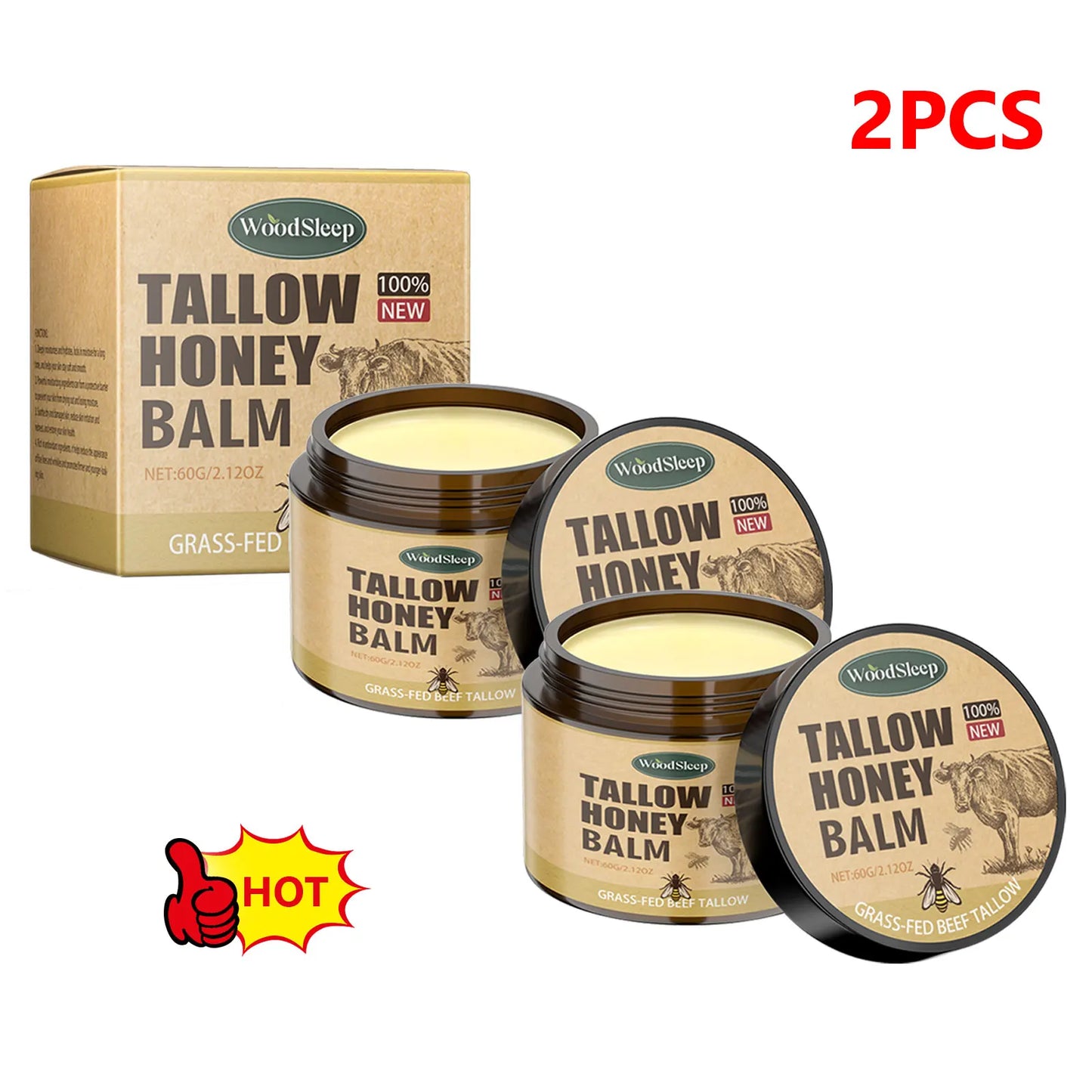 Whipped Beef Tallow & Honey Balm – Face & Body Moisturizer