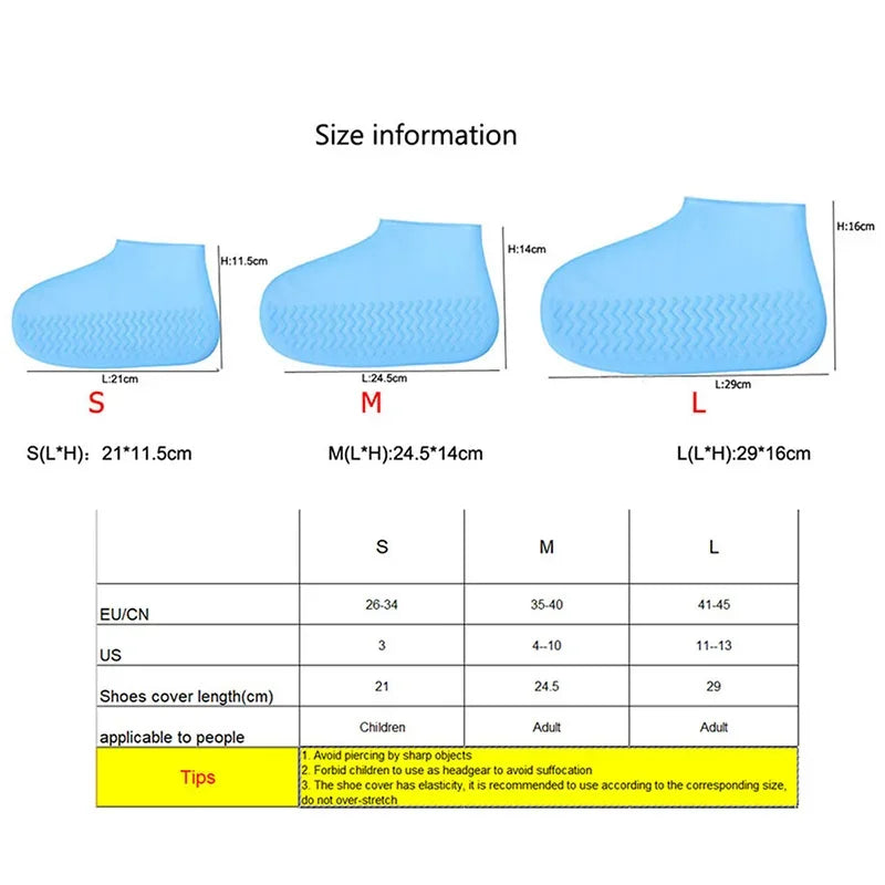 Waterproof Silicone Rain Shoe Covers – Reusable, Men & Women
