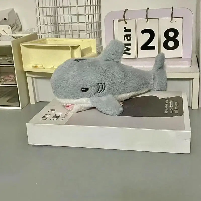 Kawaii Plush Shark Dolphin Pencil Case – Cute Pen Bag