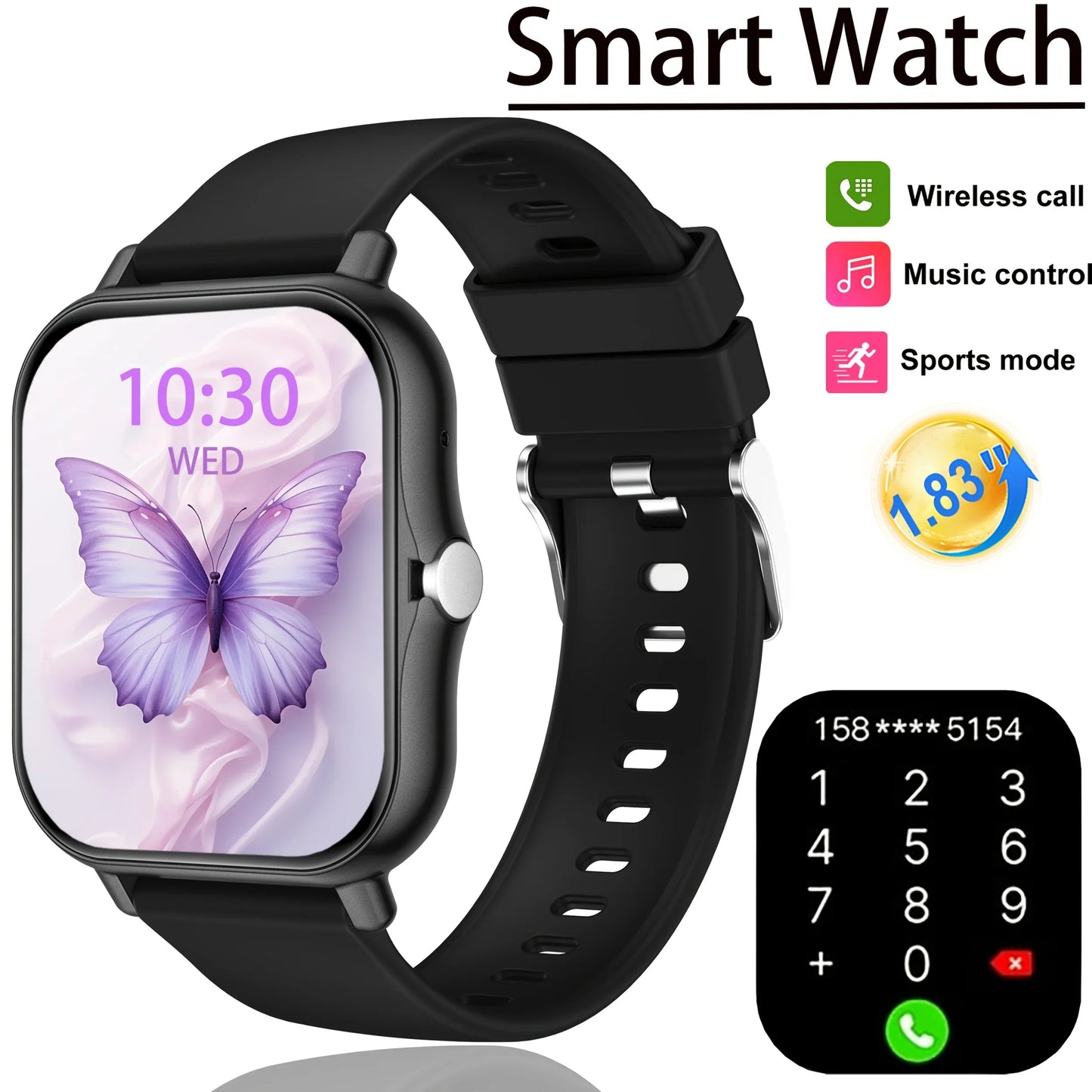 ERUN 1.83" Smartwatch – Wireless Calling, Sleep & Activity Tracker