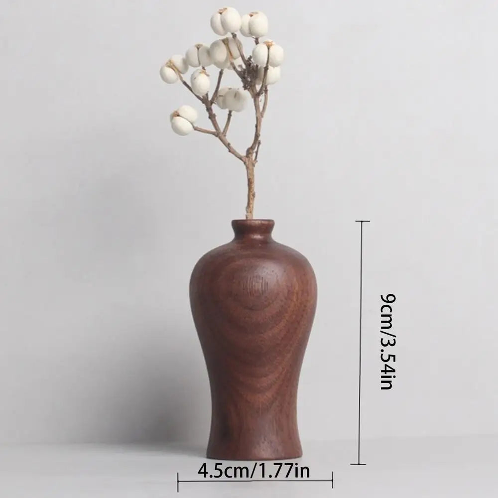 Rustic Wooden Tall Flower Vase | Farmhouse Boho Home Decor