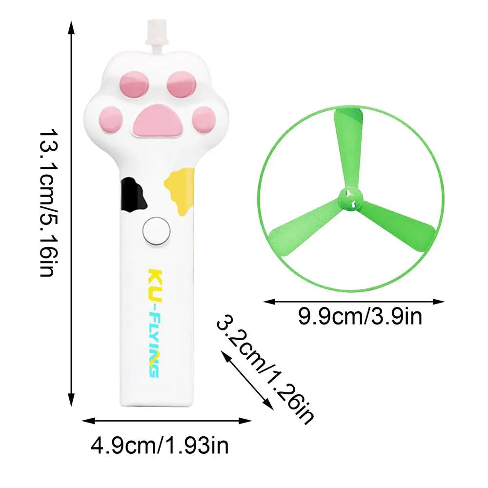 Rechargeable Interactive Flying Saucer Cat Fetch Toy | USB Interactive Cat Toy Peaceful Pleasures Health and Wellness White China Mainland