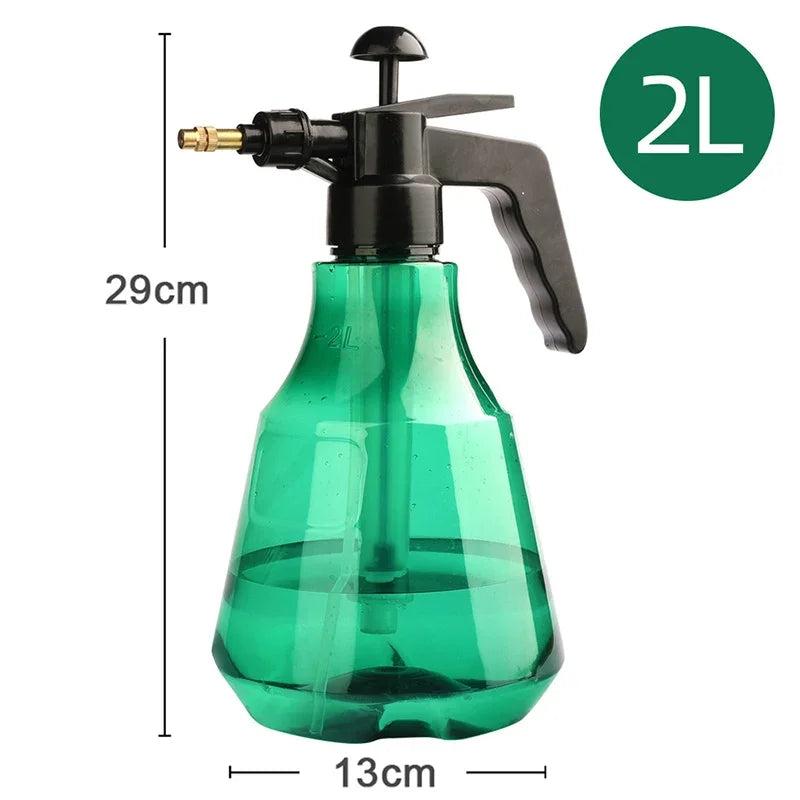 2L Manual Air Pressure type Spray Bottle Garden Small Plastic High pressure Sprayer Horticulture Watering-flower Spray Bottles Peaceful Pleasures Health and Wellness Green