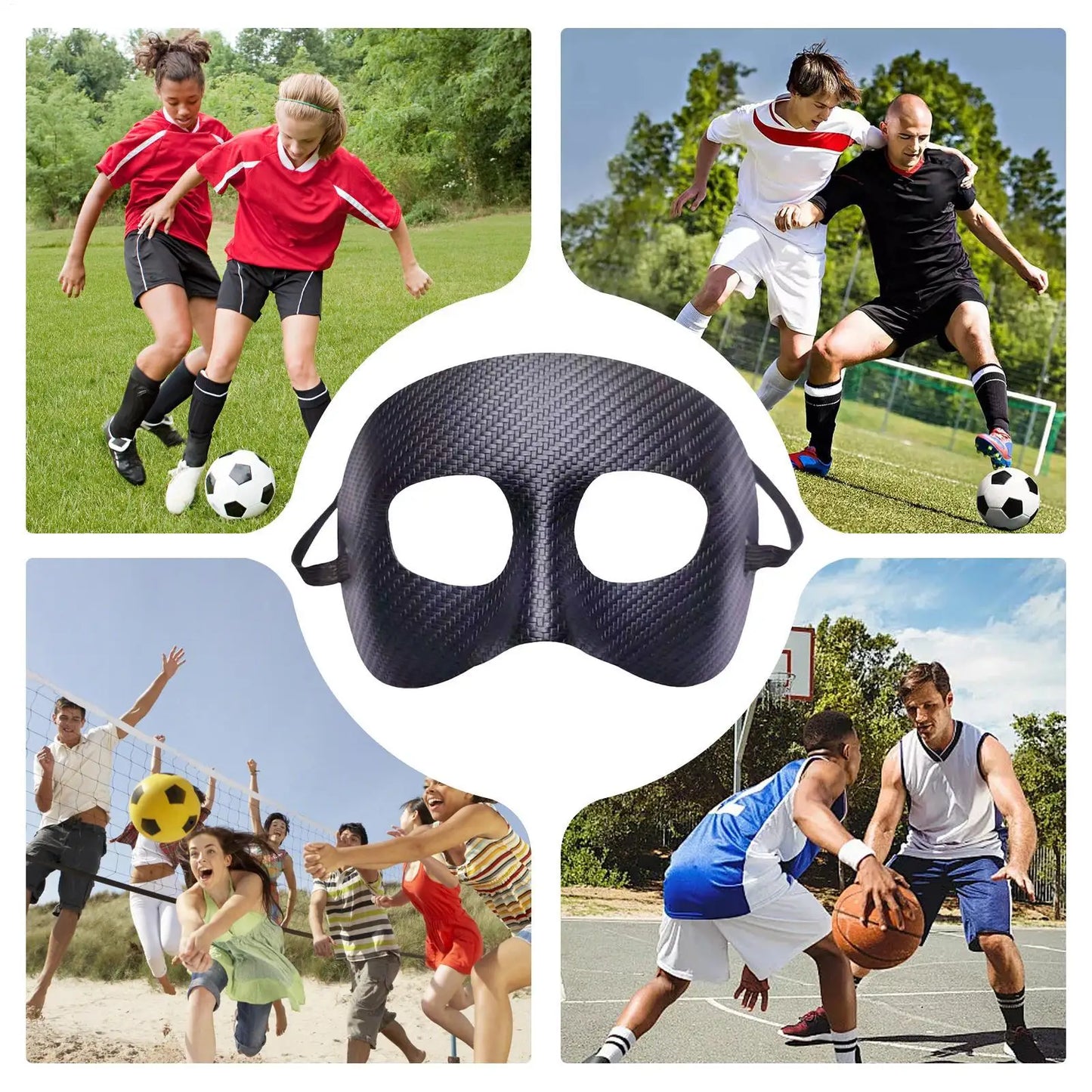Basketball Soccer Sports Nose Guard Mask, Anti-Collision Broken Nose Protective Face Cover, Breathable Sports Protective Gear Peaceful Pleasures Health and Wellness