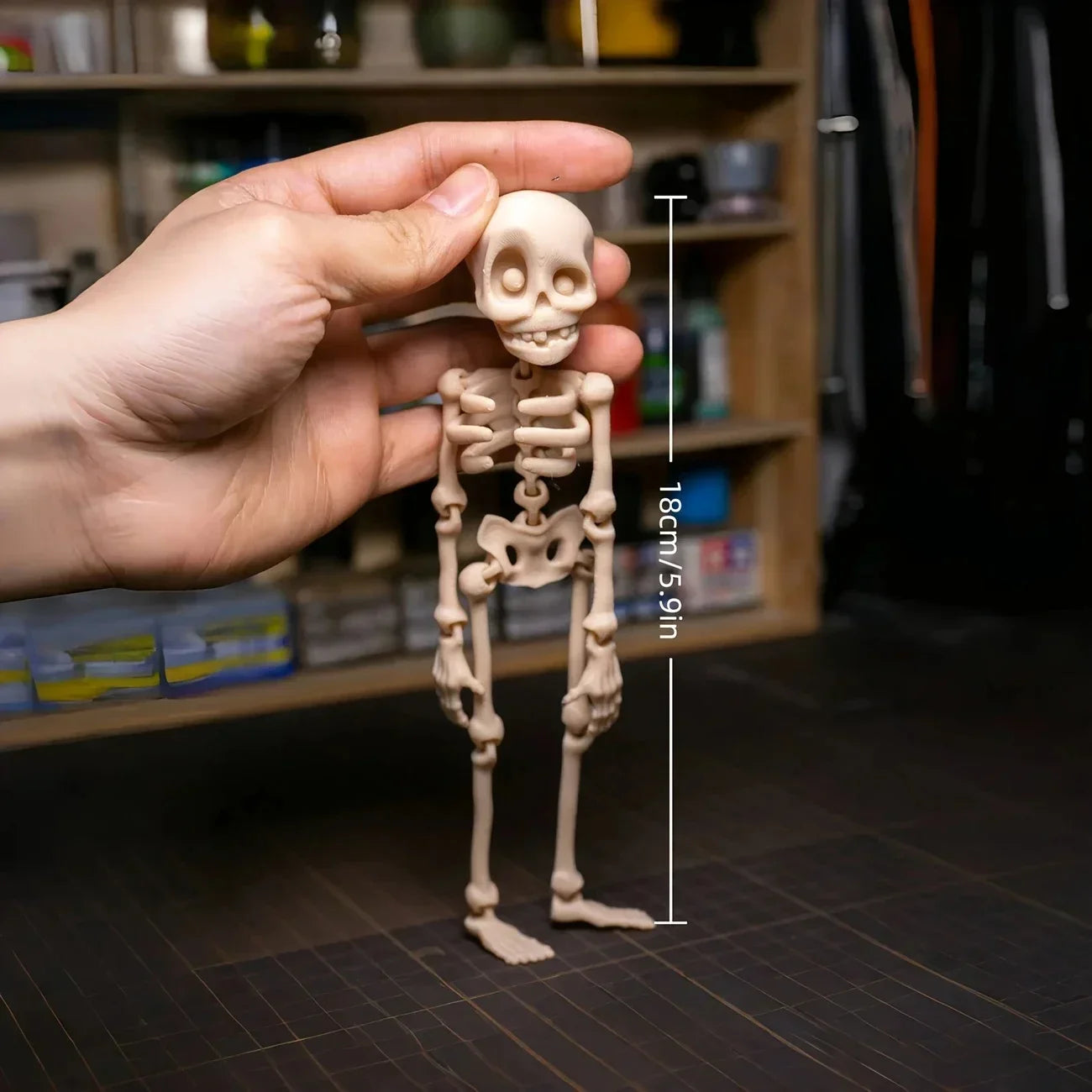 Poseable Magnetic Skull Fridge Magnet | Quirky Halloween Decor