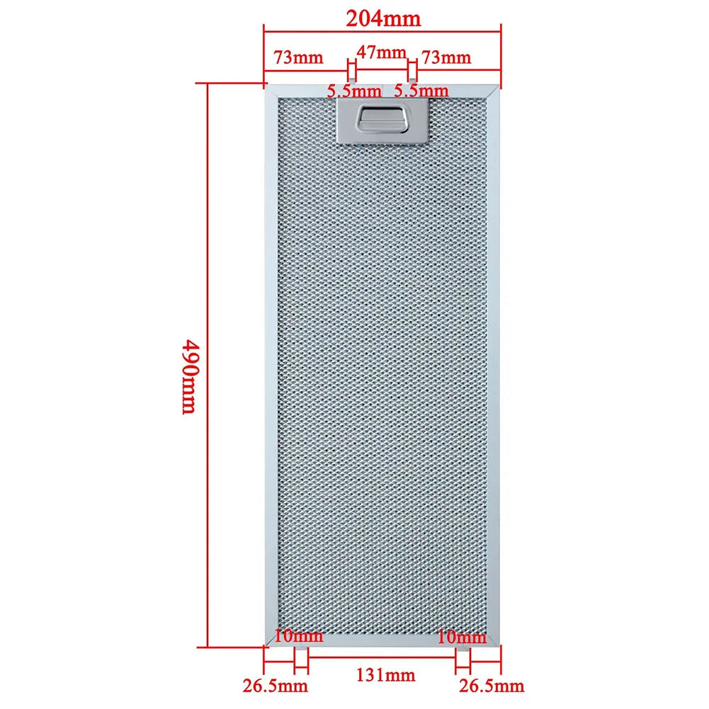 5-Layer Aluminum Range Hood Grease Filter – 204x490mm