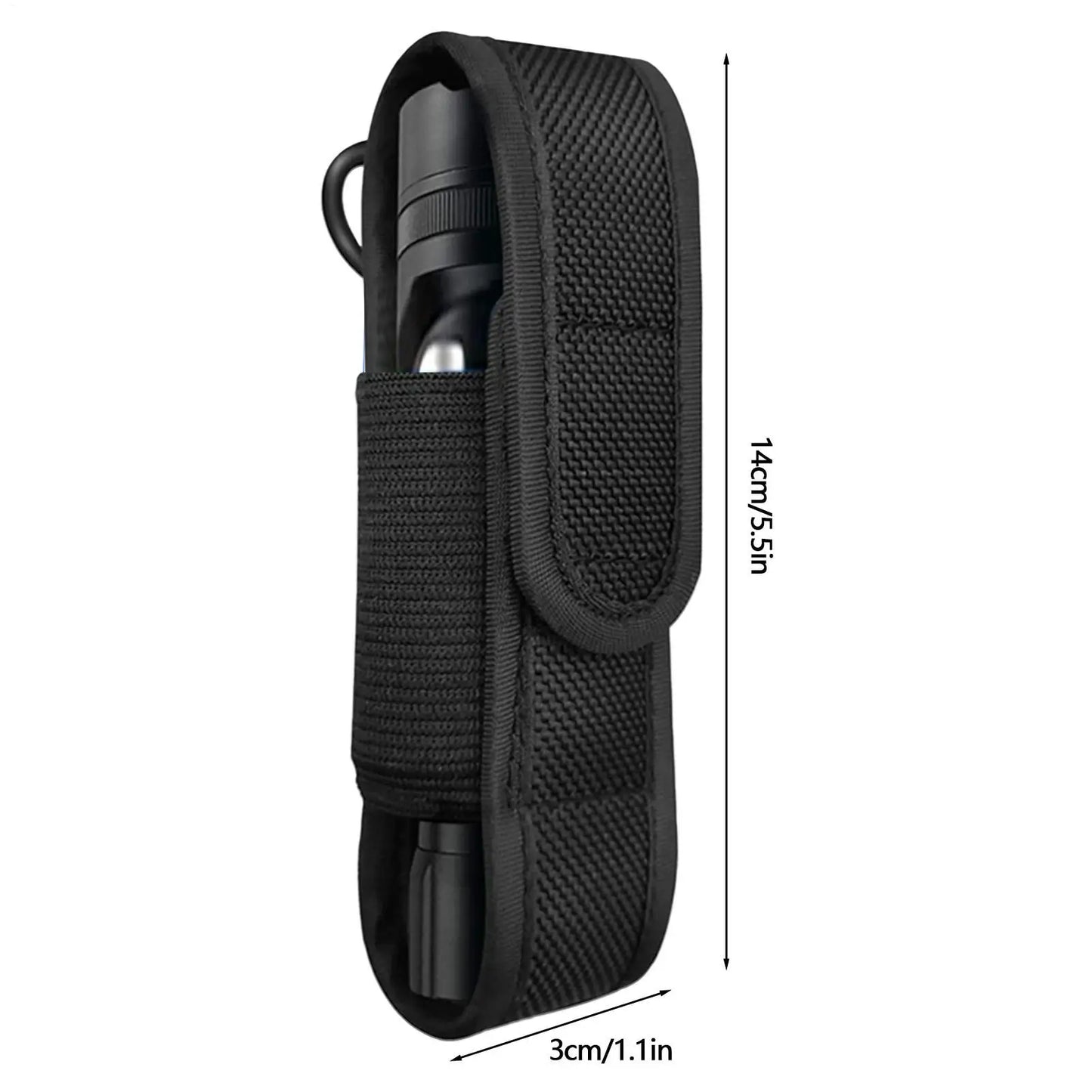 Tactical Nylon Flashlight Pouch Holster | Waist Torch Holder
