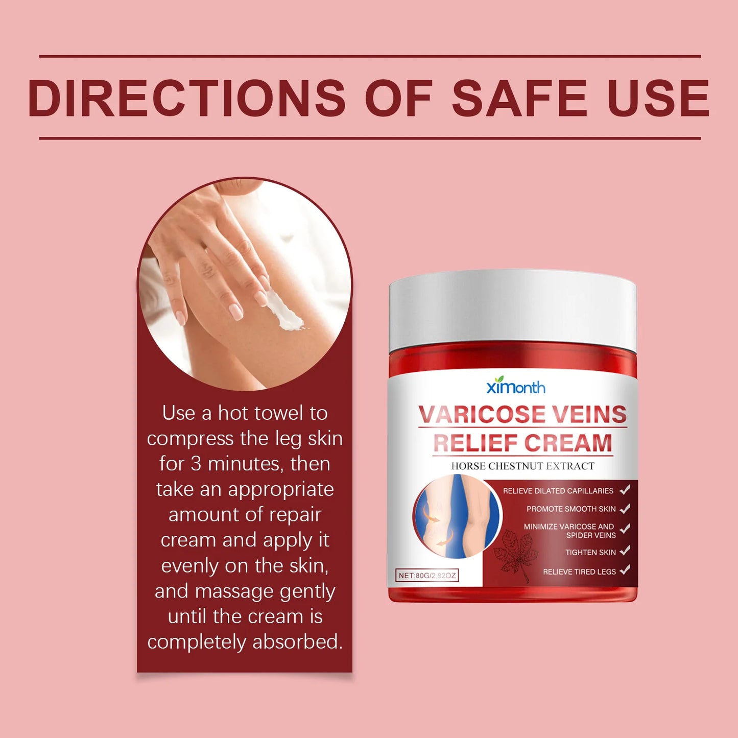 Ximonth Varicose Vein Relief Cream – Leg Swelling & Circulation