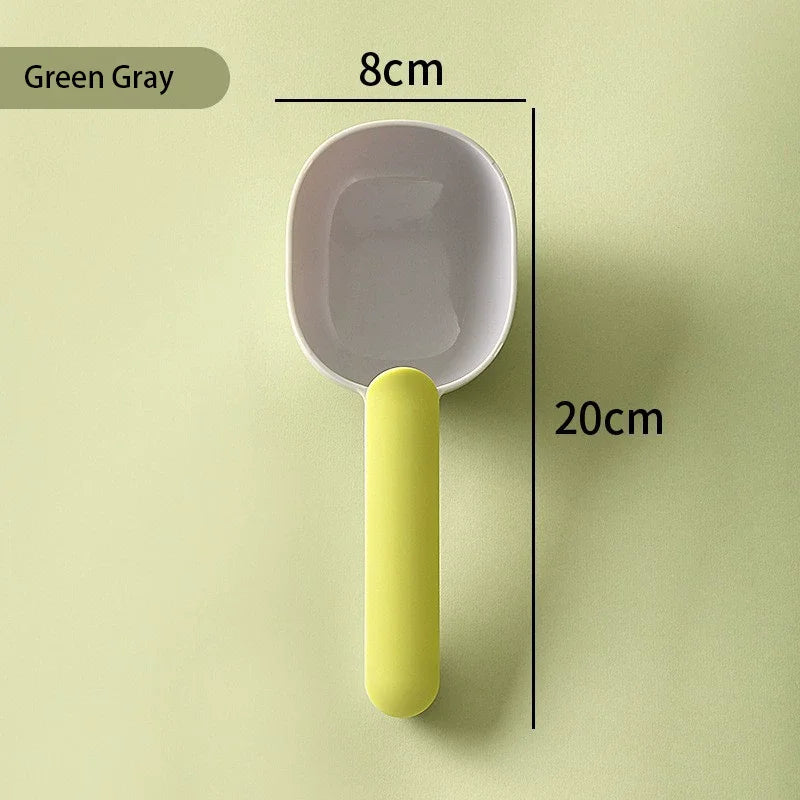 Pet Food Scoop with Clip Handle | Dog & Cat Food Shovel Pet Food Scoop Peaceful Pleasures Health and Wellness Gray - green